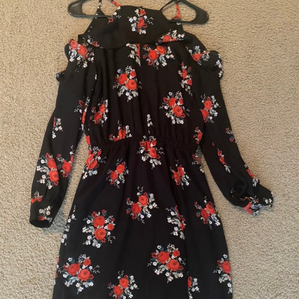 Cold Shoulder Floral Dress